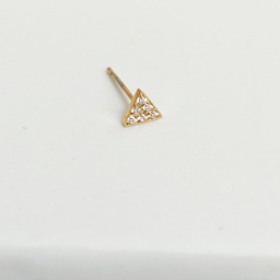 [PI2501] Pendiente Triángulo Circonitas Blancas Dorado