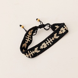 Pulsera Miyuki Raspas Peces Negro y Dorado