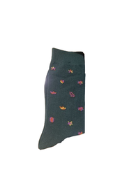 Calcetines Motivos Flores Y Corazones Fondo Verde