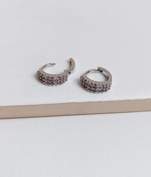 Aros Circonitas Triple Soft Colours Plateado