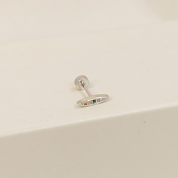 Pendiente Palo Ovalado Colores Plateado (Rosca)