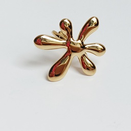 [J25193V] Anillo Flower Dorado