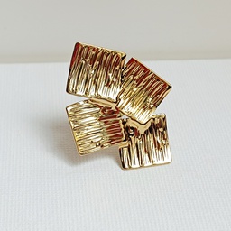 Anillo Textured Squares (Dorado)