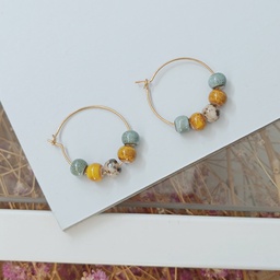 Pendientes Cerámica Carey Lemon Dorado