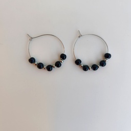 Pendientes Cerámica Deep Black (Plateado)