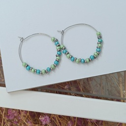 Pendientes Cerámica Kalei Maxi Turquesa Plateado