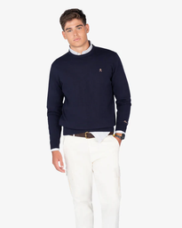 Jersey Icon Round Neck Navy Blue - Harper &amp; Neyer