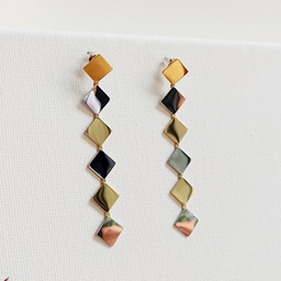 Pendientes Largos Rombo Bicolor
