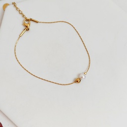 Pulsera Bolita De Perla Dorada