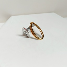 Anillo Doble Óvalo Bicolor