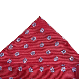 [PÑ082] Pañuelo Rojo Flores Celeste y Blanco