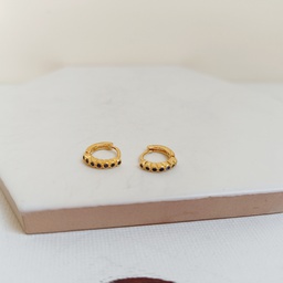 Aritos Circonitas Azul Dorado