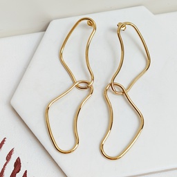 Pendientes Largos Doble Dorado