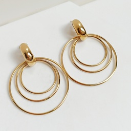 Pendientes Doble Círculo Dorado