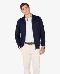 Cardigan Icon Zipper Navy Blue - Harper &amp; Neyer
