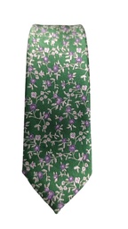 Corbatín Verde Con Flores En Gris Y Morado - Stroget