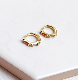 Mini Aros Circonitas Colores Dorado