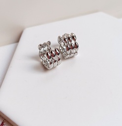 Aros Triple Metalizado Plateado