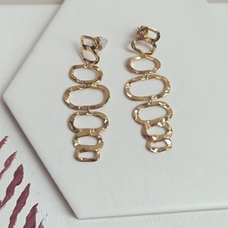 Pendientes Estructura De Óvalos Dorado