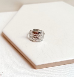 Anillo Ojo Textura Plateado