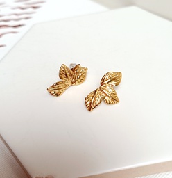 Pendientes Media Flor Pequeño Dorado