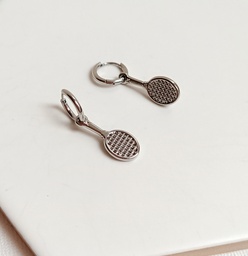 Pendientes Charm Raqueta Plateado