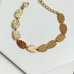 Pulsera Óvalos Textura Dorado