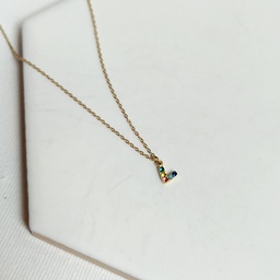 Collar Circonitas Colores Dorado