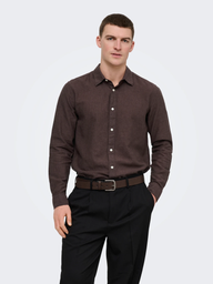 Onscaiden Lino Camisa Coffee Bean - Only &amp; Sons