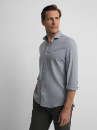 Camisa Sport Lino Azul Gris - Silbon