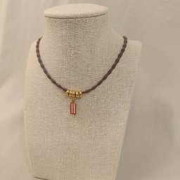 Collar Cordón Helado Rosa Dorado