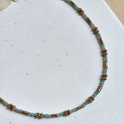 Collar Cadena de Piedras Verde Agua