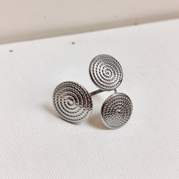 Anillo Tres Espirales Plateado