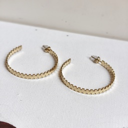 Pendientes Aro Estructura Cuadrado Dorado