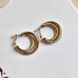 Pendientes Doble Aro Dorado