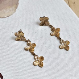 Pendientes Tres Flores Dorado