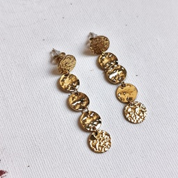 Pendientes Chapitas Relieve Dorado
