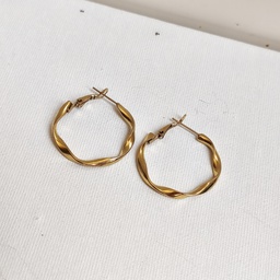 Aros Pequeño Espiral Dorado