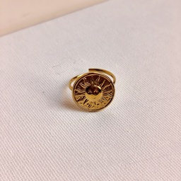 Anillo Chapa Círculo Sol Dorado