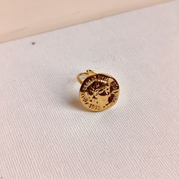 Anillo Chapa Círculo Romano Dorado