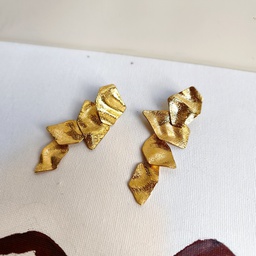 Pendientes Arrugas Textura Dorado