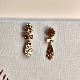 Pendientes Geo Textura Dorado