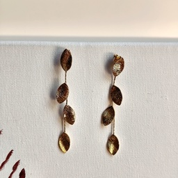 Pendientes Hojas Textura Dorado