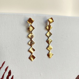 Pendientes Multi Cuadrados Textura Dorado