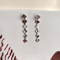Pendientes Multi Cuadrados Textura Plateado