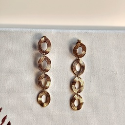 Pendientes Cuatro Óvalos Textura Dorado