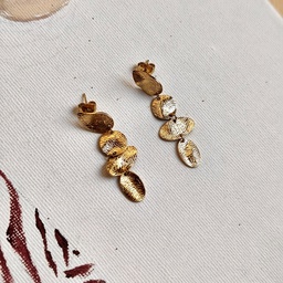 Pendientes Multi Geo Textura Dorado
