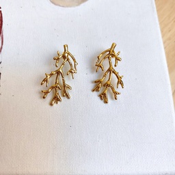 Pendientes Coral Dorado