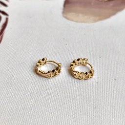 Aros Mini Corazones Dorado