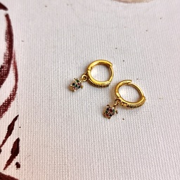 Aros Charm Tortuga Circonitas Dorado